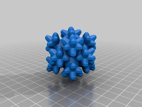 cubic fractal sides&edges rounded math 3d print model - Mito3D