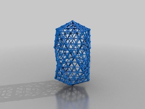 crystal Käfig math dodecahedral länglich 3d print model - Mito3D
