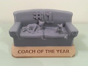 l'entraîneur canapé année le trophée sculptures animaux prix cat des chats ctac cadeau l'humour gagnant 3d print model - Mito3D