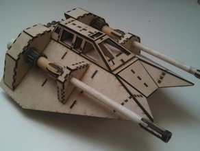 star wars snowspeeder vehicles fighter future hovercraft laser cut model space x-wing 3d print model - Mito3D
