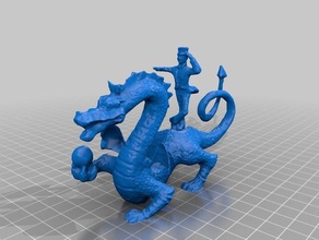 whoofle magic dragon Kreaturen erfasst freeport scan statue 3d print model - Mito3D