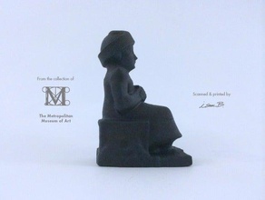 seated statue gudea scans replicas 3d scan ancient art history civilization education mesopotamia met metropolitan museum sculpture stone 3d print model - Mito3D