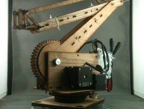 robot de paletizado brazo 3dof 50cm llegar a 125g lift robotics arduino gear gearing gears kinematics laser lasercut manipulator motor parallelogram stepper switch 3d print model - Mito3D
