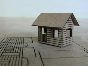 láser de corte cartón la casa los edificios estructuras cortador 3d print model - Mito3D