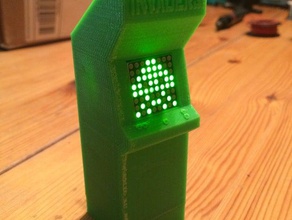 invaders mini arcade game cabinet gadgets adafruit gemma led matrix lipo space video 3d print model - Mito3D