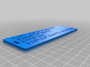braille pesado em relevo marca de biblioteca organização personalizado 3d print model - Mito3D