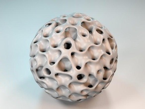 sinüzoidal küre matematik sanat kosinüs içi boş örtülü 3d print model - Mito3D