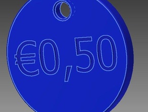 carrinho de compras 50 eurocent chaveiro substituição partes 3d print model - Mito3D