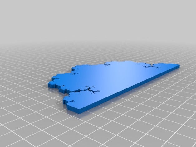 customizable 2d line fractal math customizer koch curve variant 3D print model - Mito3D