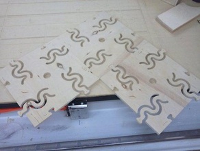 plywood panel linking joint laser router parts cnc digital wood cutter 3d print model - Mito3D