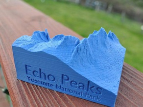 yosemites echo peaks sport outdoors 3d map topo climbing lidar 3d print model - Mito3D