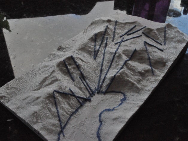 squaw valley 3d carte des sentiers sport à l'extérieur Carte en topo ski 3D print model - Mito3D