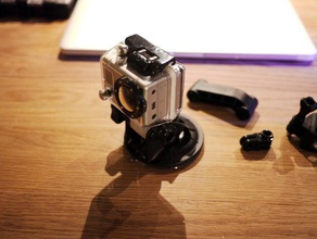 gopro ventouse court de la caméra action cam compact le remplacement fixation 3d print model - Mito3D