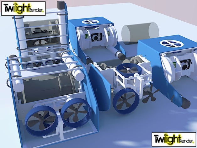 openrov robô-submarino robótica explorar sketchup 3D print model - Mito3D