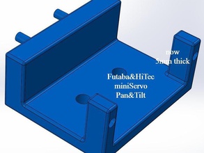 pan&tilt servo bracket kit futaba hs-65hb mini other 3d art experiment extruder gear makeentry model ornament part robot robotics sketchup useful 3d print model - Mito3D