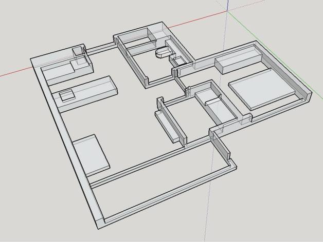 mini floor plan buildings structures 3D print model - Mito3D