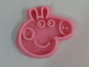 peppa pig cookie cutter kitchen dining 3d print model - Mito3D