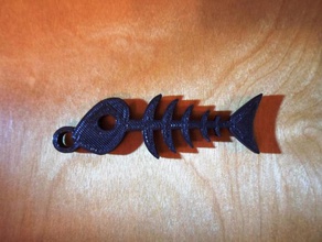 esqueleto del pez llavero llaveros de los huesos muertos peces impresión rápida la pesca clave cadena ¿por qué no hacer uno a tu mamá 3d print model - Mito3D