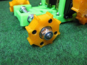 actualizado 608 de la polea dentada del tom tri-pista doble servo robot chasis tanque mecánica juguetes 3d print model - Mito3D