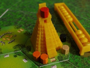 Tempel Stück Brettspiel tikal Spiele - Zubehör customizer openscad Pyramide 3d print model - Mito3D