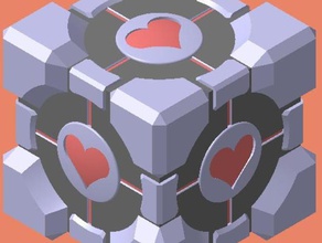 weighted companion cube selection signs logos 3d print model - Mito3D