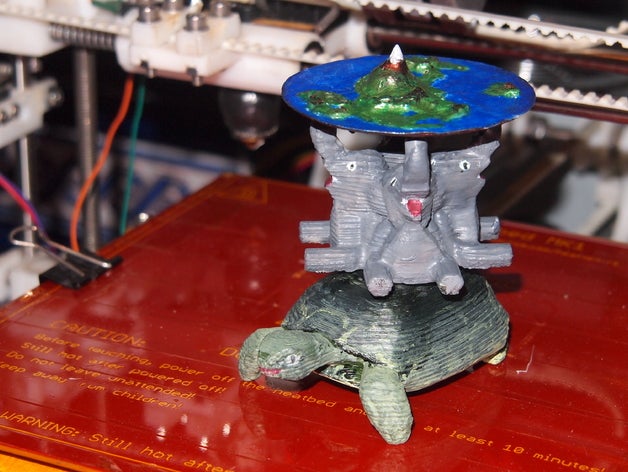 mundodisco toon estatuilla criaturas atuin discomundo la tierra el elefante terry pratchett tortuga 3D print model - Mito3D