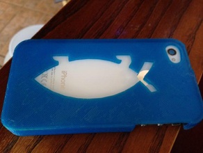 iphone 4s darwin peixe caso telefone celular 3d print model - Mito3D
