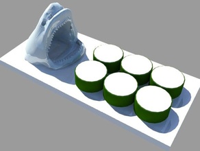 assiette de sushis requin cuisine manger 3d print model - Mito3D