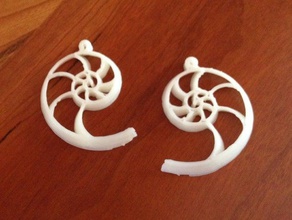 smaller nautilus earring pair earrings 3d 3d print model - Mito3D