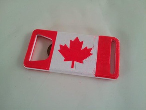 canada opener hand tools 2color beer bottle dualstrusion flag keychain 3d print model - Mito3D