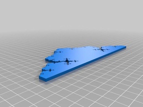 meu personalizados em 2d linha fractal matemática 3d print model - Mito3D