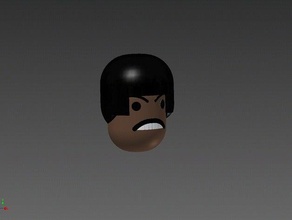 black dynamite lego cabeça pessoas 3d print model - Mito3D