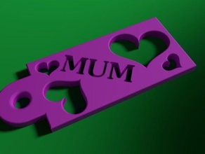 pequeña el día de las madres corazones amor anillo claves signos logotipos 3d print model - Mito3D