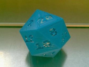 d20 renumbered dice dualextrusion dual extrusion game icosahedron openscad 3d print model - Mito3D