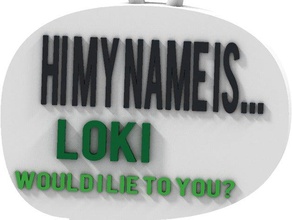 loki name tag pendant costume laufeyson taqgs necklaces pemdants pendantm pendants thor 3d print model - Mito3D