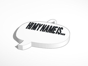 Namensschild Anhänger nur Namen hinzufügen office business name-tags Halskette Halsketten 3d print model - Mito3D