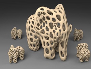 elephant voronoi stile animali 3d print model - Mito3D