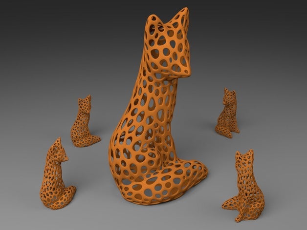fox voronoi tarzı hayvanlar 3D print model - Mito3D