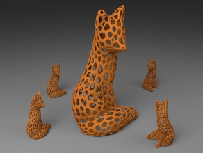 fox de voronoi style les animaux 3d print model - Mito3D