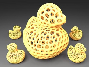 Gummi-Ente-voronoi-Stil Tiere 3d print model - Mito3D