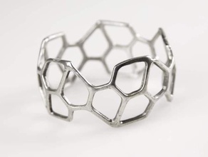 pentagonal hexacontahedron bracelet bracelets 3dhubs bangle catalan cuff fancy fierce geek gift jewelry math mathematics polyhedra strong unisex wireframe 3d print model - Mito3D