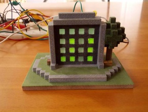 minecraft com tema de relógio binário caso eletrônica arduino cor imprimir arenito horário 3d print model - Mito3D