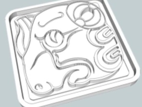 3 Maya glyph dekor sanat hiyeroglif orijinal sembol 3d print model - Mito3D