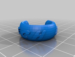 tech ed split ring my customized text ringbraceletcrown thing fashion 3d print model - Mito3D
