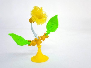 fuzzy flower construction toys ball bild joint leaves ogo sport plant remix 3d print model - Mito3D