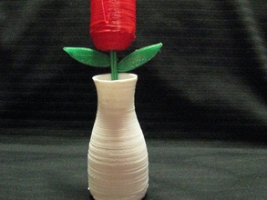 vaso rosa a gambo art 3d ornamento pla reprap 3d print model - Mito3D