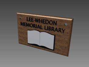 lee-whedon memorial de la biblioteca placa signos logotipos afinia libro lee whedon medina nueva york ny impresora 3d print model - Mito3D