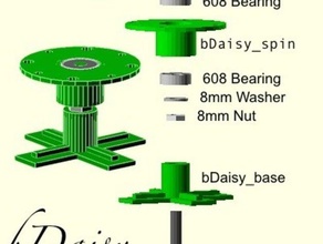 bdaisy filament füttern 3d Drucker - Zubehör customizer openscad parametric reprap spool supportless nützlich 3d print model - Mito3D