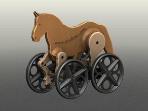 horse toy mechanical toys towtoy 3d print model - Mito3D