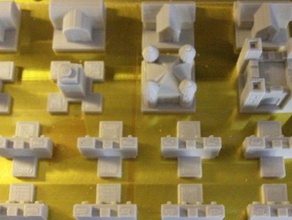 single-player-Blatt emphes Burg-Schachspiel Gebäude Strukturen actuallyprints 3d print model - Mito3D